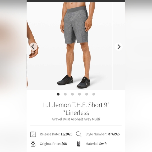 Lululemon Mens THE Short 9" Linerless Shorts - Picture 1 of 9